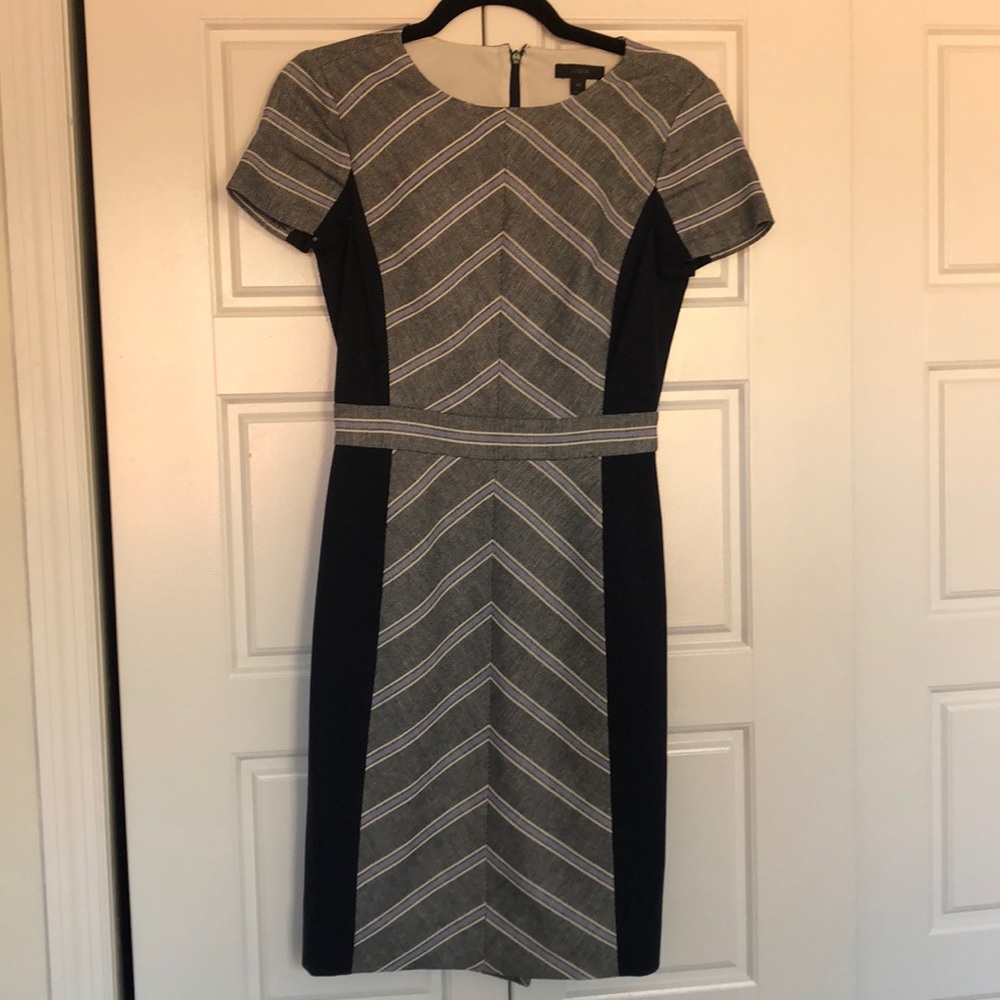 J Crew Navy Chevron Dress size 00